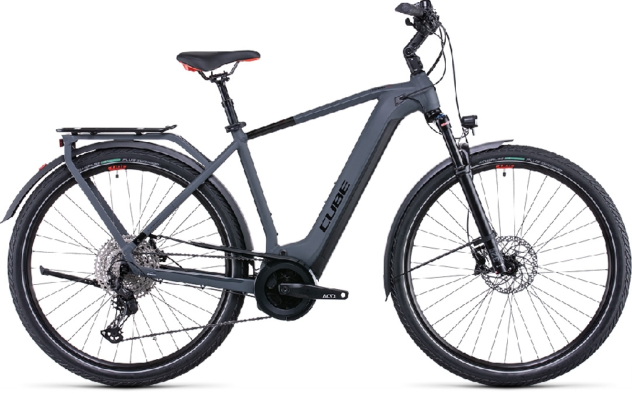 CUBE TOURING HYBRID EXC 500 GREY/RED 2022, Grey/red
