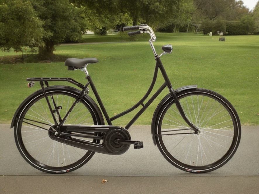 Avolon Deluxe Oma fiets D57CM, Mat Zwart