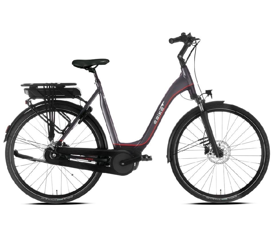 Ebike Das Original COMFORT Plus Wave Active Plus / 500 Wh / Intuvia /, Titan Grey - Black - Red Matt